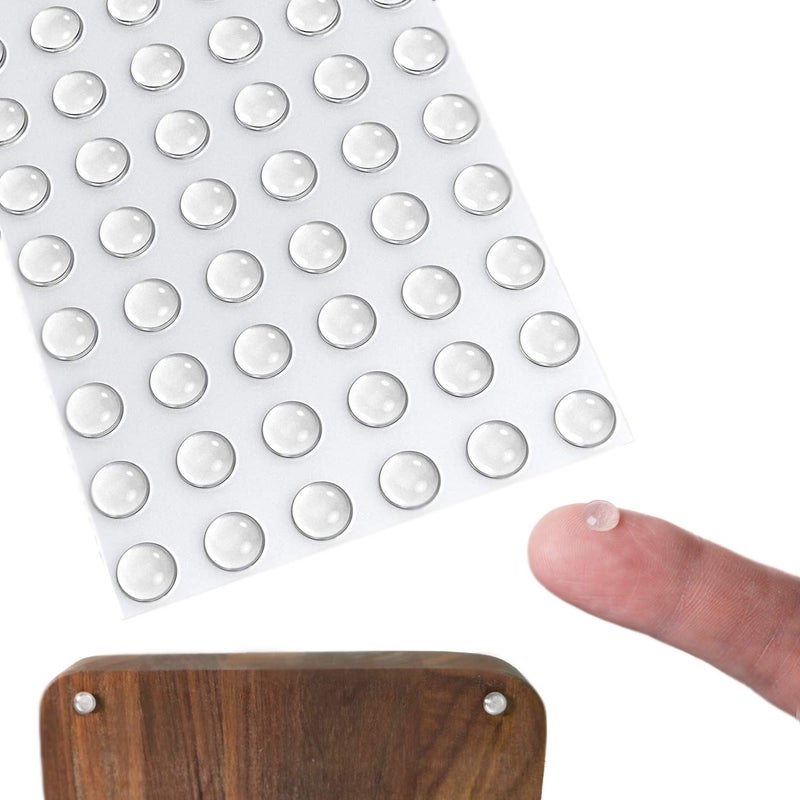 BEADNOVA Cabinet Door Bumper 100Pcs Clear Cupboard Cabinet Pads Cushion Pads Self Adhesive Furniture Bumper for Door Drawer (Hemispherical, 6x2mm) - Image 1